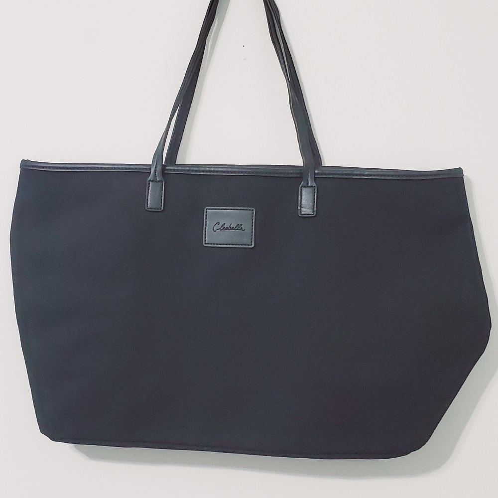 Cleobella Large Black Canvas Tote Shoulder Bag - Picture 2 of 11